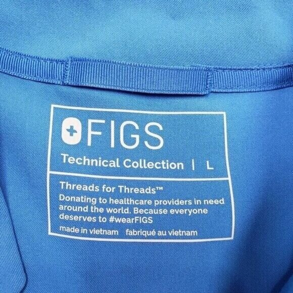 Figs Inala Slim Scrub Top Womens Large Blue W22SW1010 - Picture 8 of 9